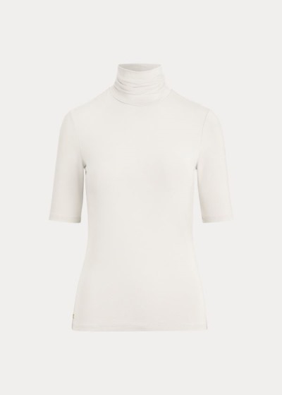 Tops Ralph Lauren Mujer Creme - Jersey Turtleneck - CFGVQ7450